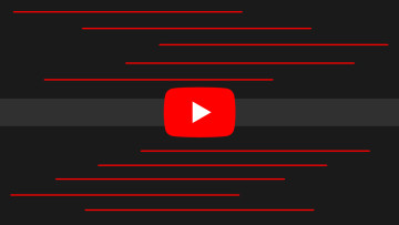 The YouTube logo on a black background