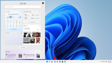 A screenshot showing the widgets UI in Windows 11