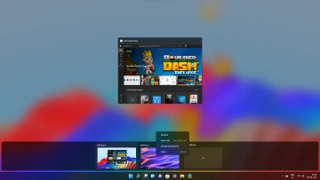 Windows 11 Virtual Desktops showing a Microsoft Store app open