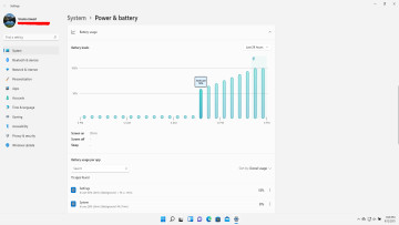 Battery Usage graph in Windows 11