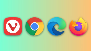 Logos of four popular browsers - Vivaldi Chrome Edge and Firefox