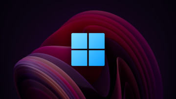 Windows 11 logo with a red background