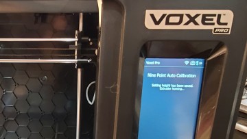 Picture of the Voxel Pro badge on the printer