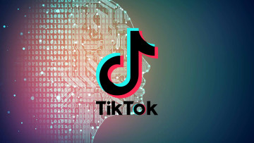 TikTok logo with AI in the background