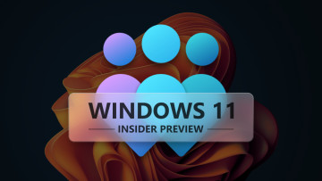 A big Windows Insider logo with Windows 11 Insider Preview on it