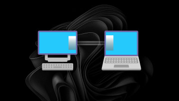 An illustration showing a Windows PC next to a laptop