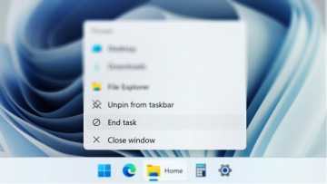 A screenshot of the new End Task feature in Windows 11s jump list