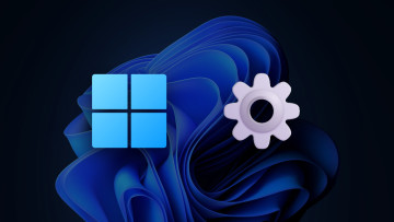 A Windows 11 logo next to a gear emoji