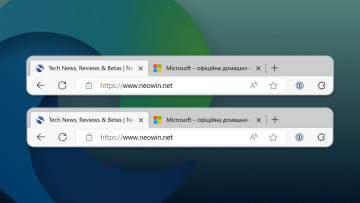 A picture with two variants of the address bar in Microsoft Edge