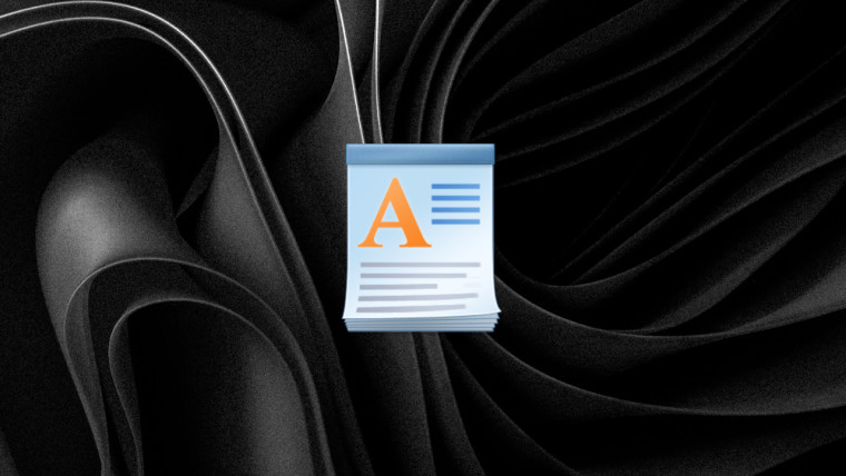 A WordPad Icon with a dark background