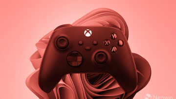 Xbox controller on top of Windows 11 in red